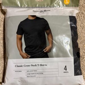 Goodfellow & Co Black Crew-Neck T-Shirts 4 pack- Small